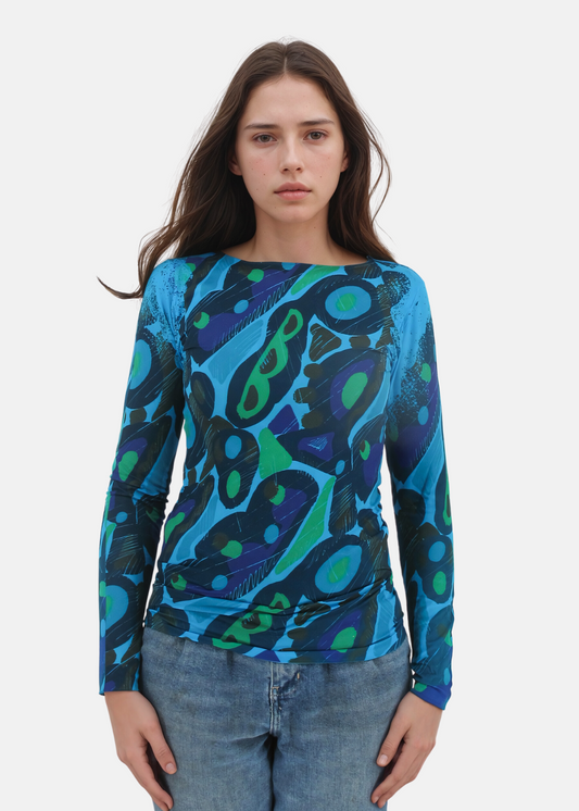 60's Second Skin Raw Edge Top - In Stock