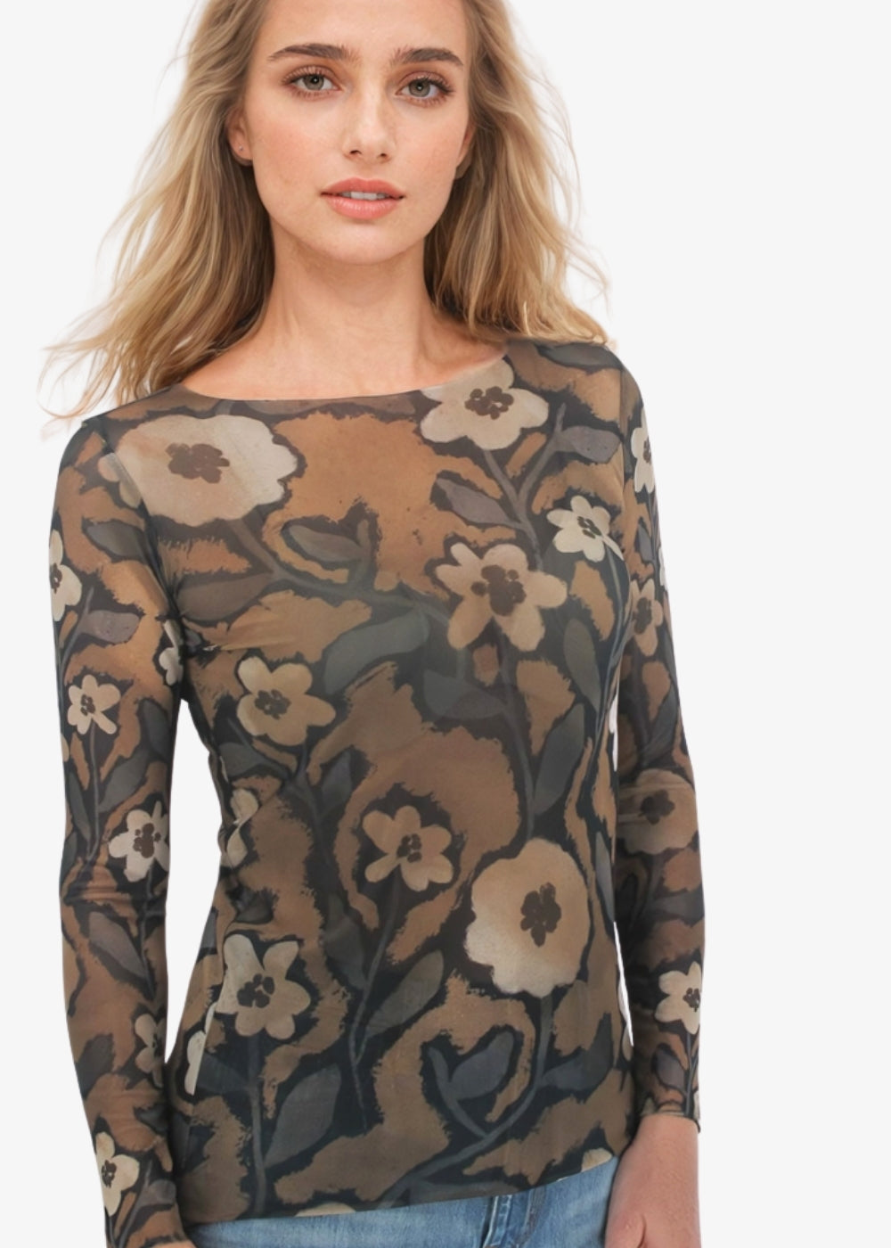 Sepia Bloom - NudiTee Sheer Top