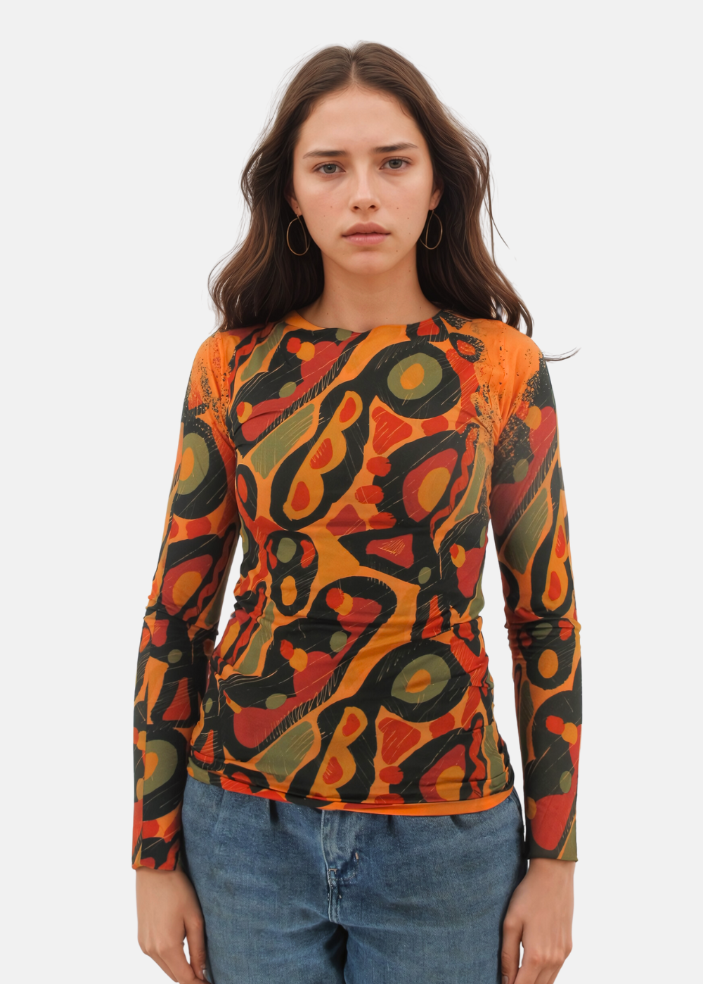 60's Second Skin Raw Edge Top - In Stock