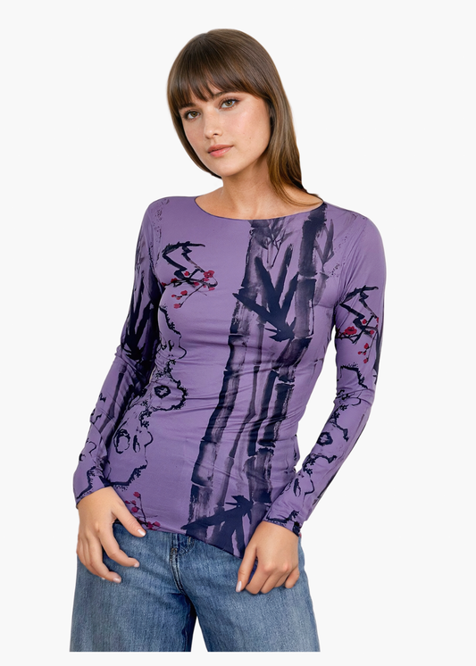 Bamboo Second Skin Raw Edge Top - In Stock