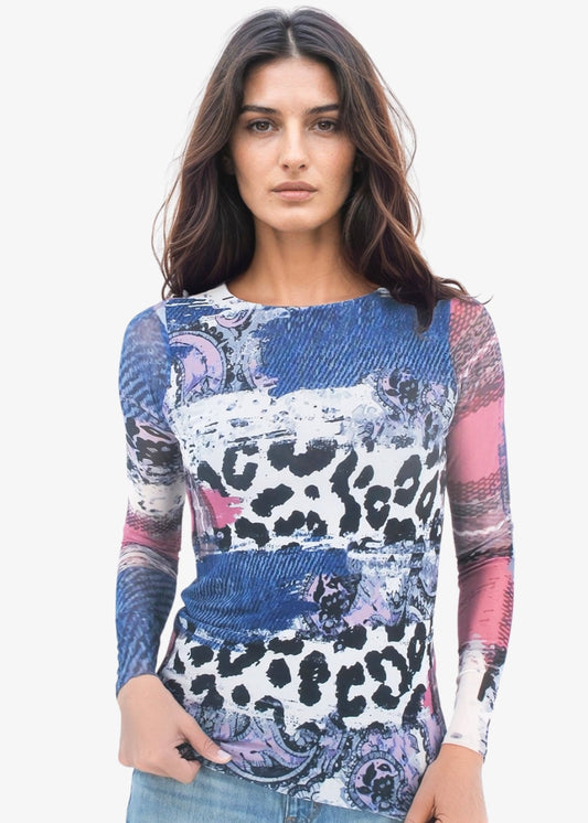 Denim Collage - Florence Double Sheer Top - In Stock