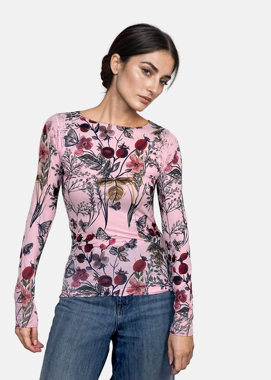 Hello Blossom Second Skin Raw Edge Top - In Stock