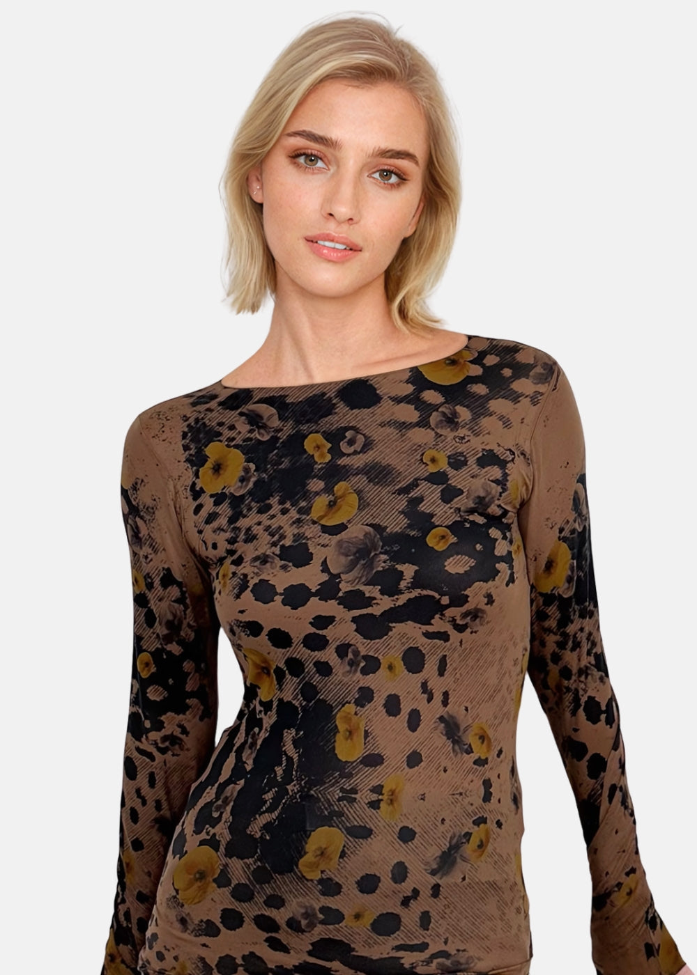 Wild Floral Second Skin Raw Edge Top - In Stock