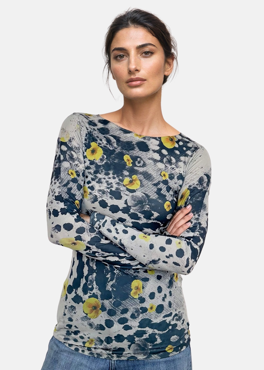 Wild Floral Second Skin Raw Edge Top - In Stock