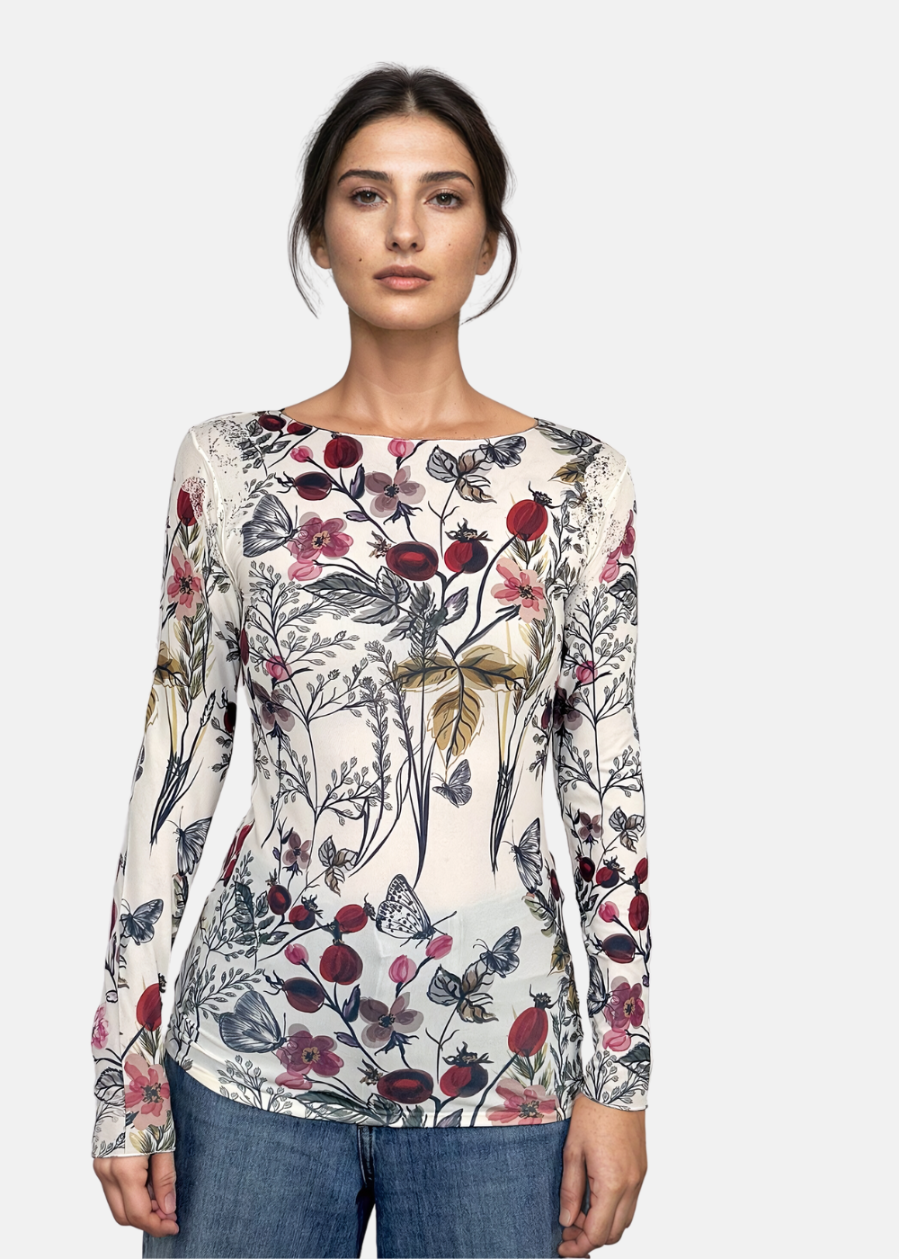 Hello Blossom Second Skin Raw Edge Top - In Stock