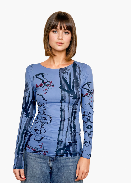 Bamboo Second Skin Raw Edge Top - In Stock