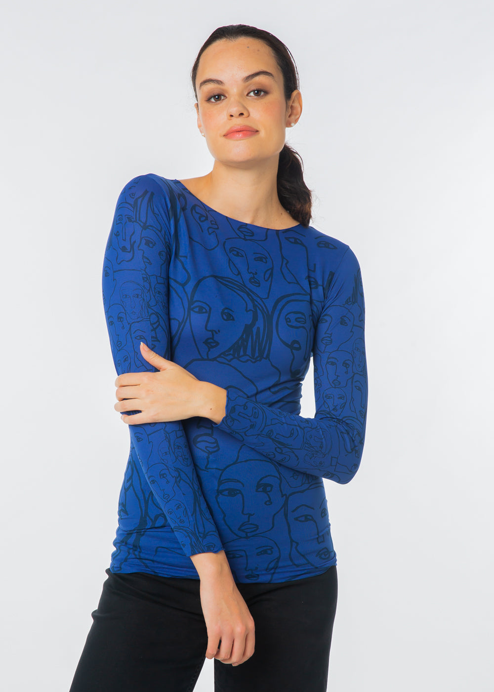 Line Faces Raw Edge Second Skin Top - In Stock