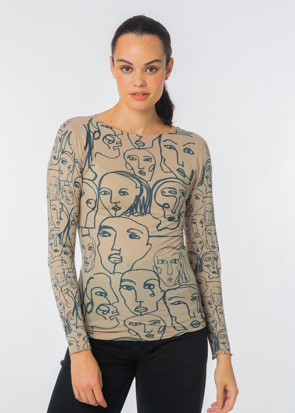Line Faces Raw Edge Second Skin Top - In Stock