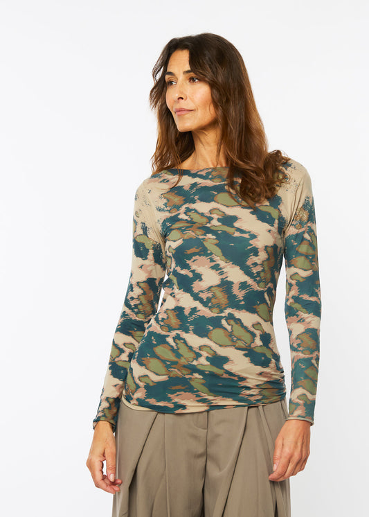 Camo Art Second Skin Raw Edge Top - In Stock
