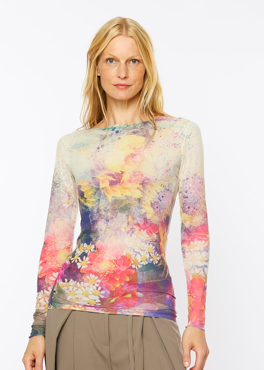Flower Child Raw Edge Second Skin Top - In Stock