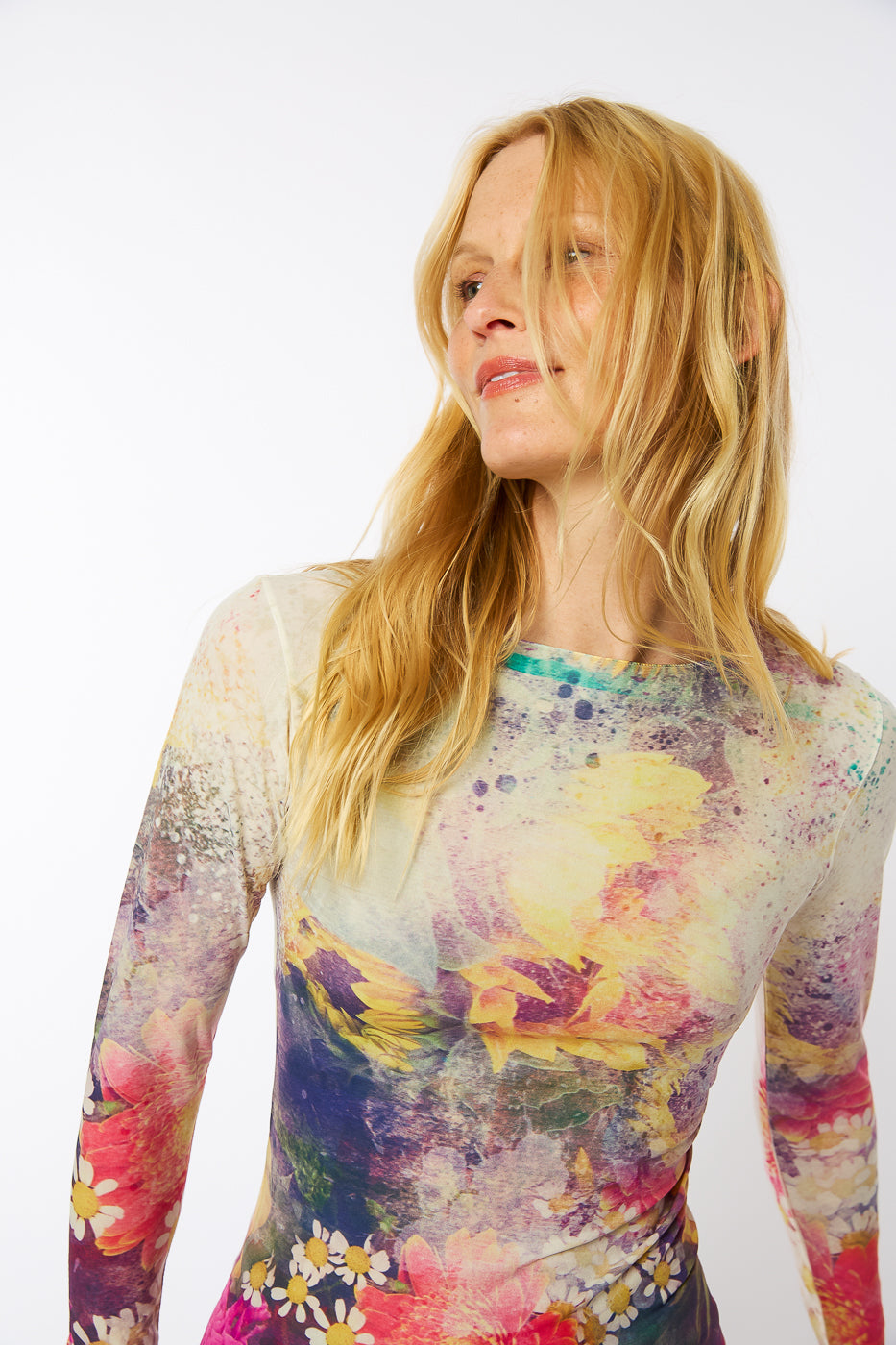 Flower Child Raw Edge Second Skin Top - In Stock