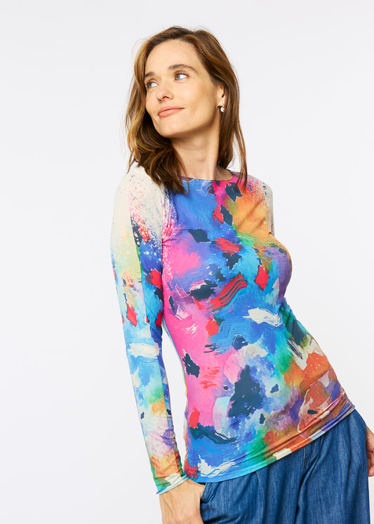 Color Party Raw Edge Second Skin Top