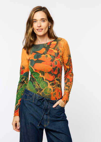 Curious Coral Raw Edge Second Skin Top