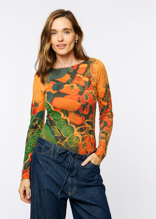 Curious Coral Raw Edge Second Skin Top - In Stock