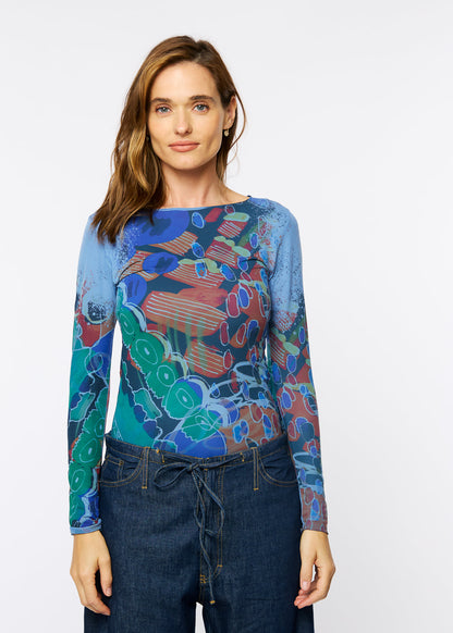 Curious Coral Raw Edge Second Skin Top