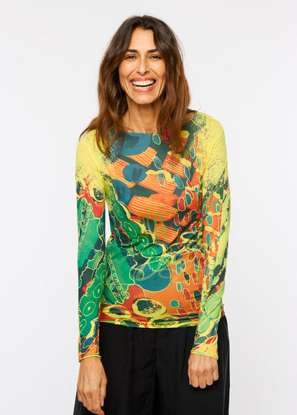 Curious Coral Raw Edge Second Skin Top