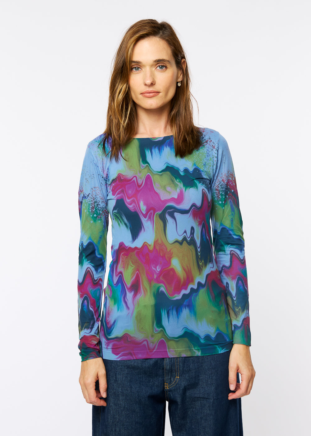 Color Melt Raw Edge Second Skin Top - In Stock