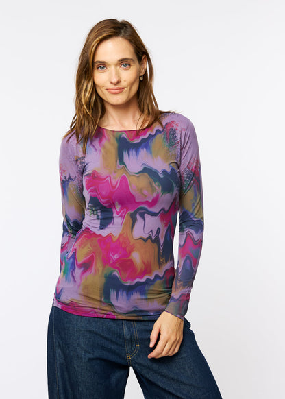 Color Melt Raw Edge Second Skin Top