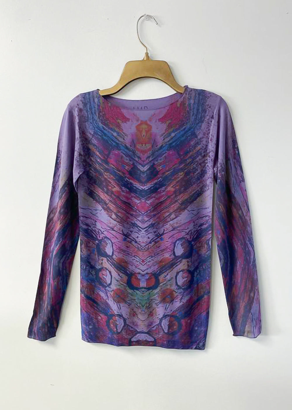 Peacock Plume Raw Edge Second Skin Top