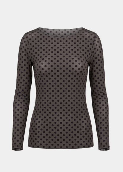 Classic Dot Raw Edge Second Skin Top