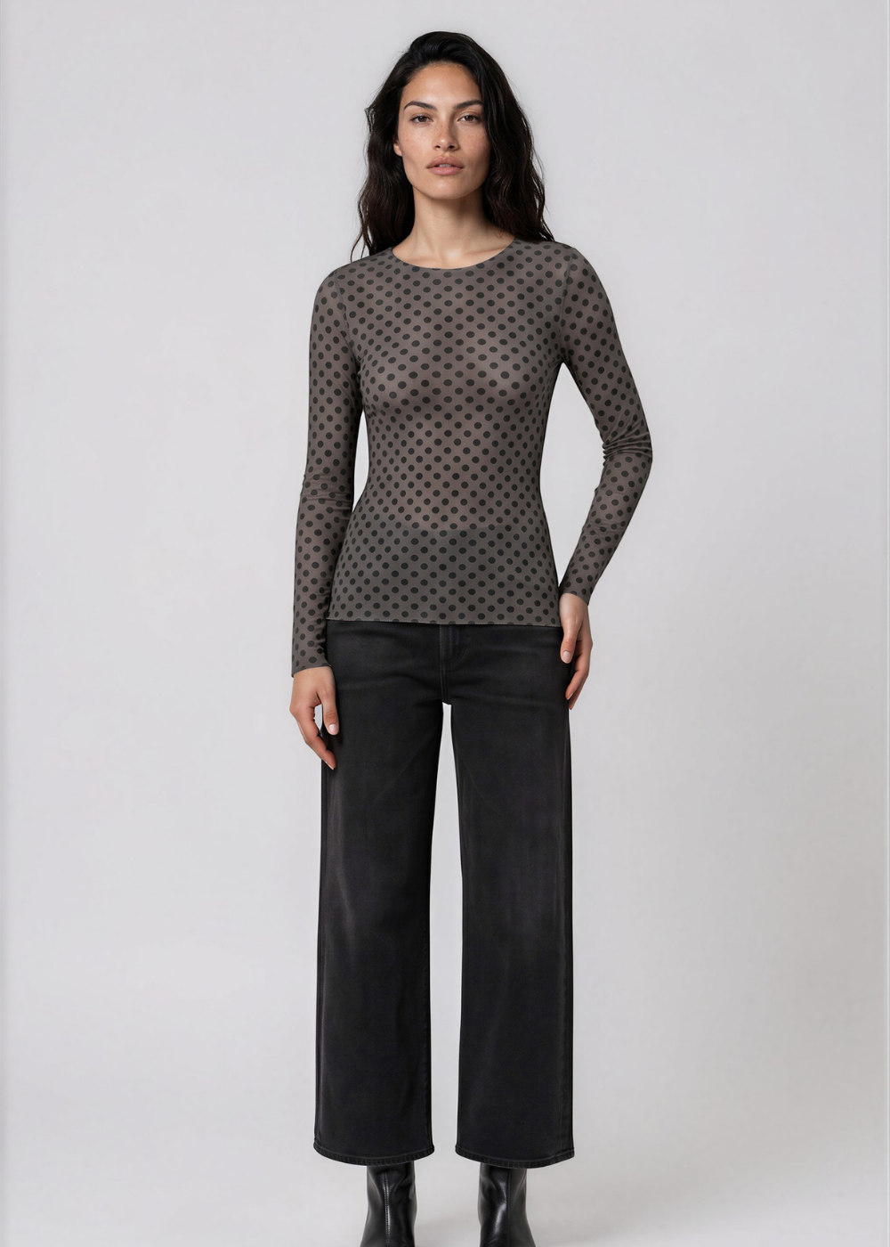 Classic Dot Raw Edge Second Skin Top
