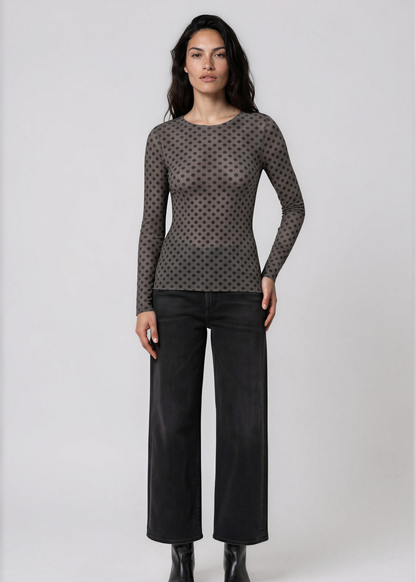 Classic Dot Raw Edge Second Skin Top