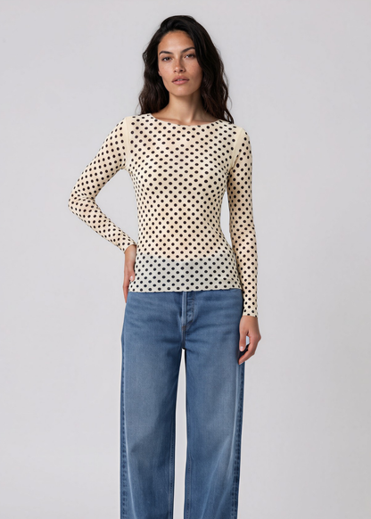 Classic Dot Raw Edge Second Skin Top