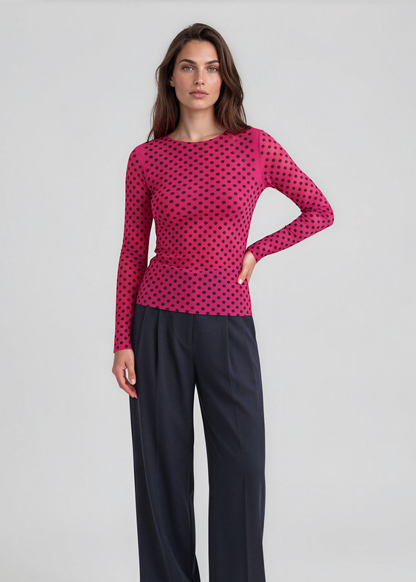 Classic Dot Raw Edge Second Skin Top