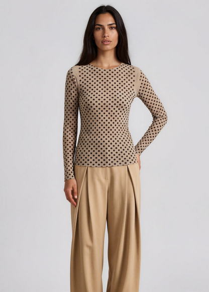 Classic Dot Raw Edge Second Skin Top