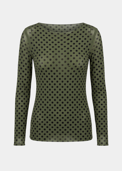Classic Dot Raw Edge Second Skin Top