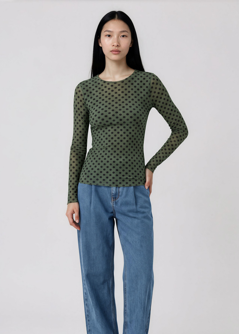 Classic Dot Raw Edge Second Skin Top