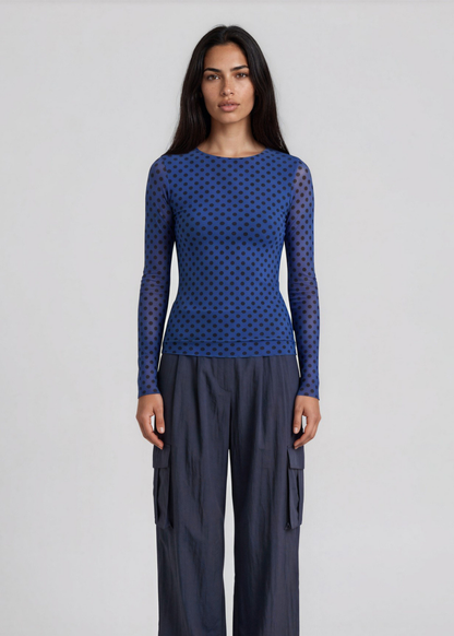Classic Dot Raw Edge Second Skin Top
