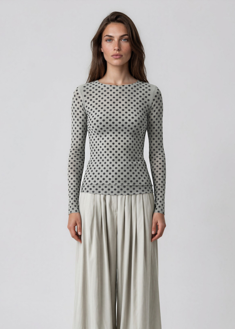 Classic Dot Raw Edge Second Skin Top