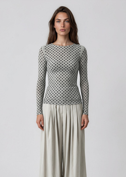Classic Dot Raw Edge Second Skin Top