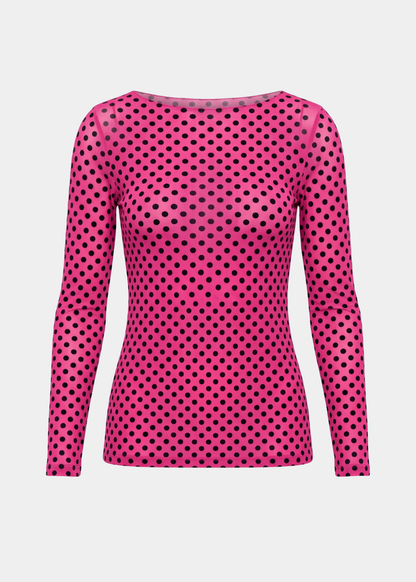 Classic Dot Raw Edge Second Skin Top