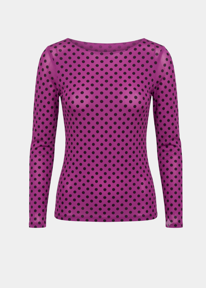 Classic Dot Raw Edge Second Skin Top