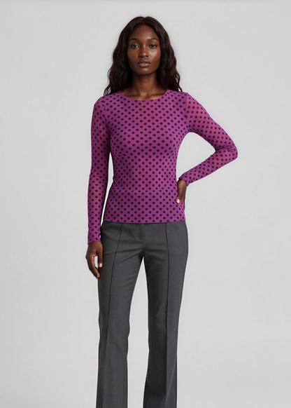 Classic Dot Raw Edge Second Skin Top
