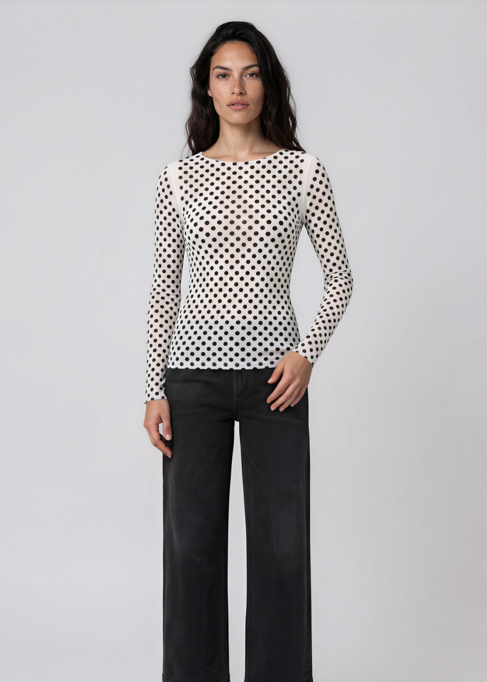 Classic Dot Raw Edge Second Skin Top