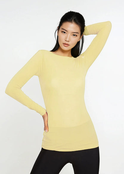 Solid Raw Edge Second Skin Top