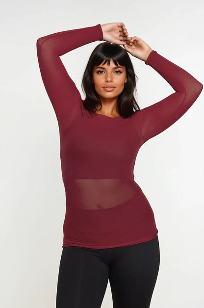 Solid Raw Edge Second Skin Top