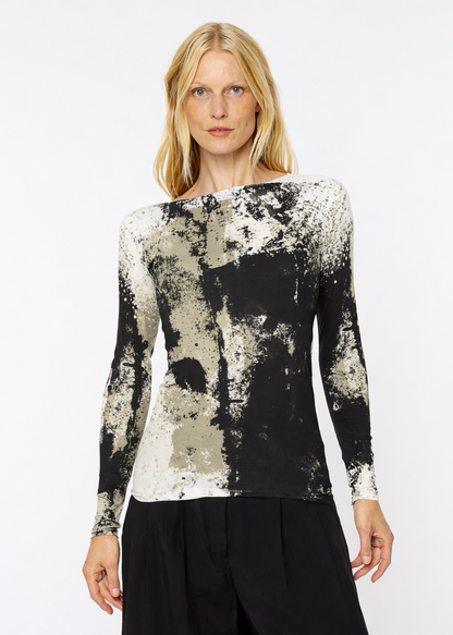 Stormy Raw Edge Second Skin Top