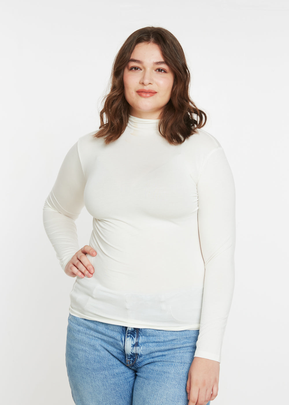 Brigitte Long Sleeve  Mockneck Top