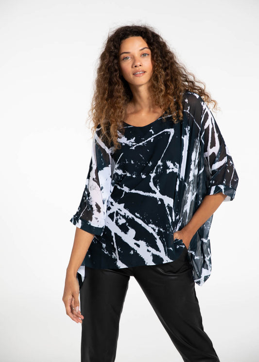 Capri Poncho in Rearrange - In Stock