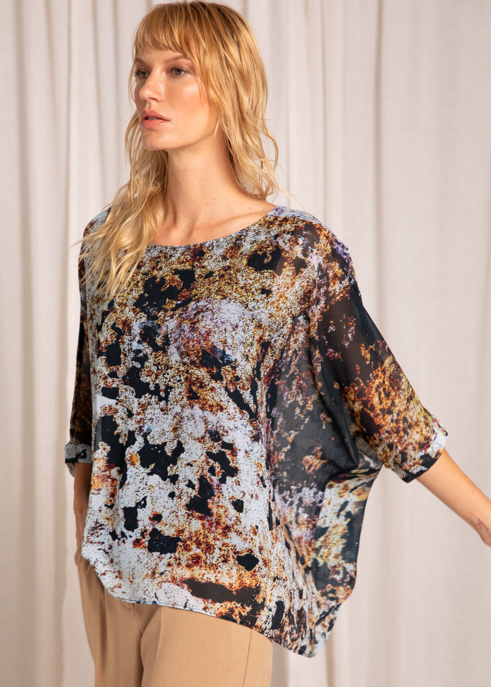 Capri Poncho in Gold Alloy - In Stock
