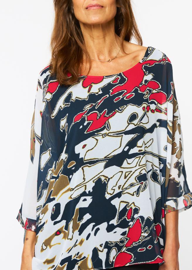 Capri Poncho in Drama - In Stock