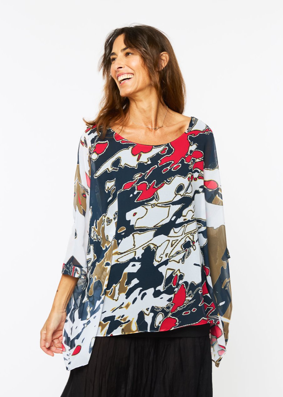Capri Poncho in Drama - In Stock