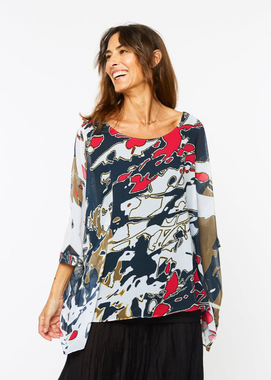 Capri Poncho in Drama - In Stock