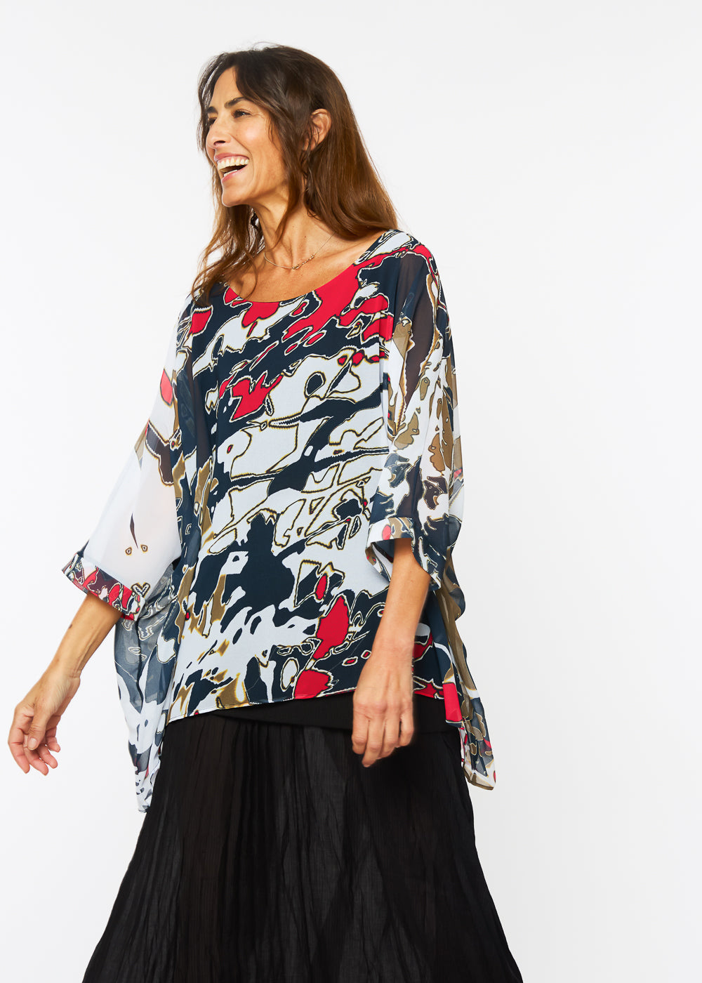 Capri Poncho in Drama - In Stock