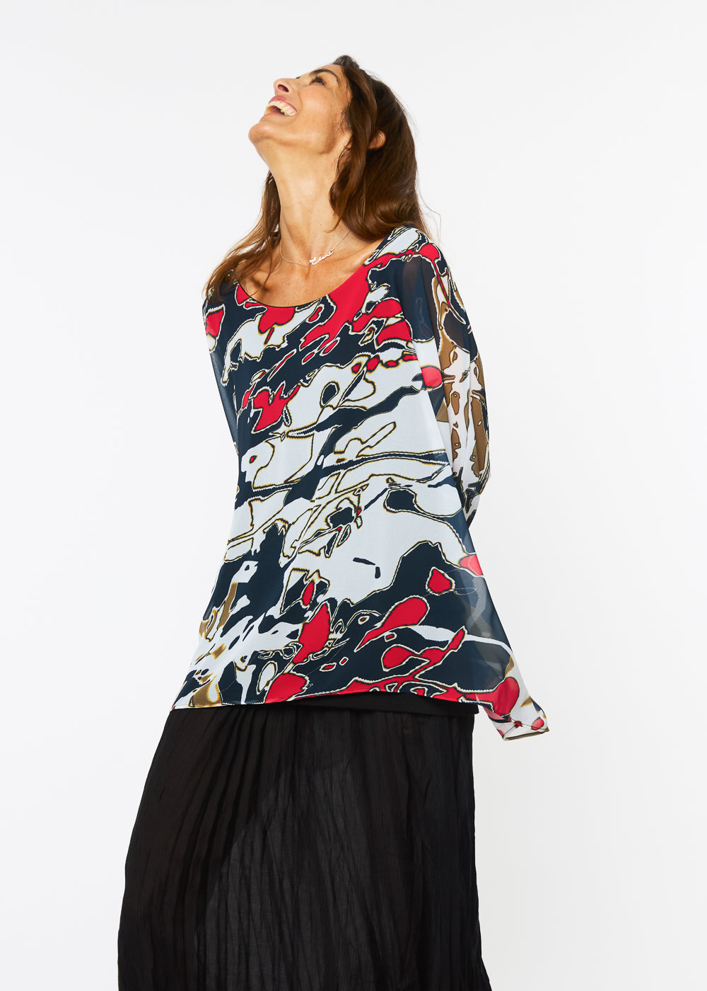 Capri Poncho in Drama - In Stock