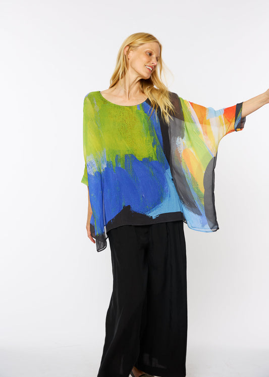 Capri Poncho in Tempest